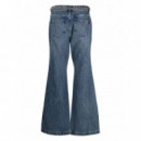 Pantalon Jeans Mujer MICHAEL KORS Flare Chain Belt Dnm Jean