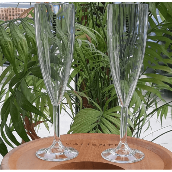 VALIENTE ® Set de 6 Copas Champagne Transparentes.