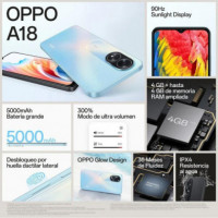 Smartphone OPPO A18 6.56 Hd+ 4GB/128GB/8MPX Black