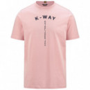 Camisetas Hombre Camiseta K-WAY Odom Typo Est. Pink Ash