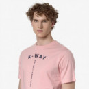 Camisetas Hombre Camiseta K-WAY Odom Typo Est. Pink Ash