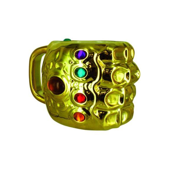 Marvel Taza 3D Vengadores Puño Thanos Dorada con Piedras  DISNEY