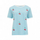 SUGARHILL BRIGHTON Camisetas Mujer Camiseta Sugarhill Maggie Blue White Cherry Embroidery