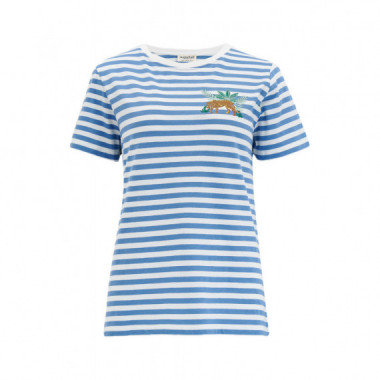 Sugarhill Brighton camisetas mujer Camiseta Sugarhill Maggie Blue White Tiger Embroidery