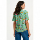 SUGARHILL BRIGHTON Camisas y Tops Blusa Sugarhill Santana Green Rainbow Palms