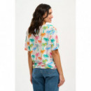 SUGARHILL BRIGHTON Camisetas Mujer Camiseta Sugarhill Kinsley Relaxed Multi Rainbow Palms