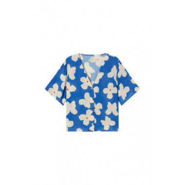 Blusas y Camisas Blusa Thinking Mu Azul Flores Butterfly Libelula