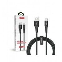 Accetel Cable Carga Rapida Usb-a/m a Tipo C/m Nylon 3AMP CU2806 Negro  ACECO