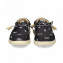 Wallabee Print Negro  HEY DUDE