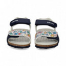 Sandalia Velcros Azul+print  GEOX