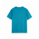 Camisetas Hombre Camiseta SCOTCH & SODA Left Chest Artwork Petrol Blue