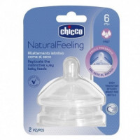 CHICCO Natural Feeling Tetina Flujo Rápido 6M 2