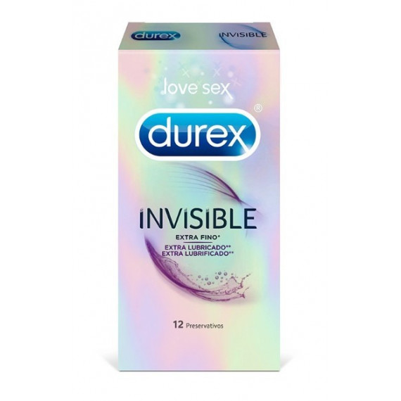 Durex Invisible Extra Fino Extra Lubricado 12 un  RECKITT BENCK E