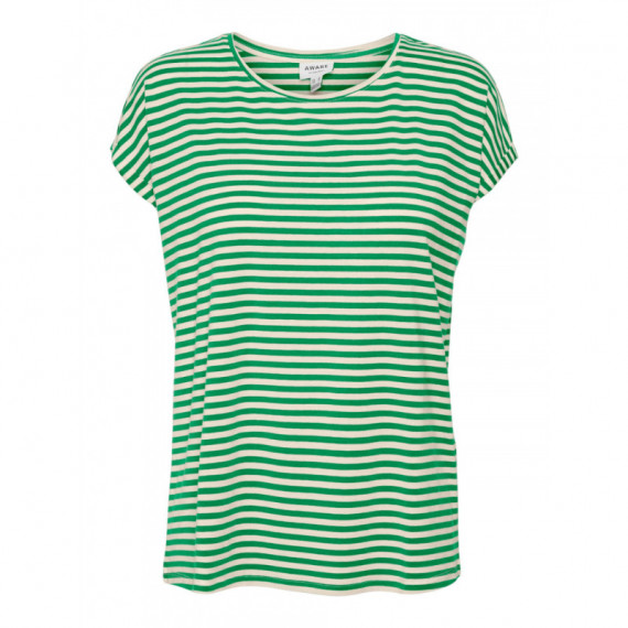 VERO MODA Camisetas Mujer Camiseta Rayas Aware Ava Pristine Bright Green