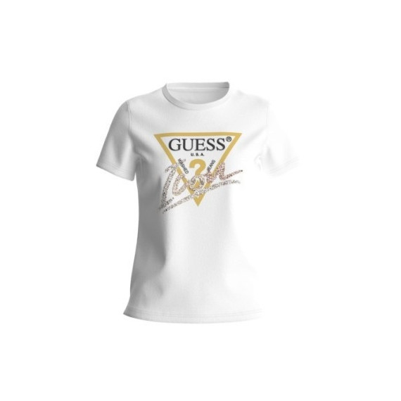 Ss Cn Icon Tee Pure White  GUESS