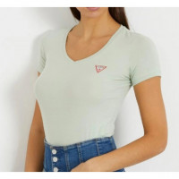 Camiseta GUESS Verde Lisa Cuello Pico