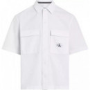 Seersucker Ss Shirt Bright White  CALVIN KLEIN
