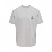 Camisetas Hombre Camiseta ONLY&SONS Keane Mirage Grey