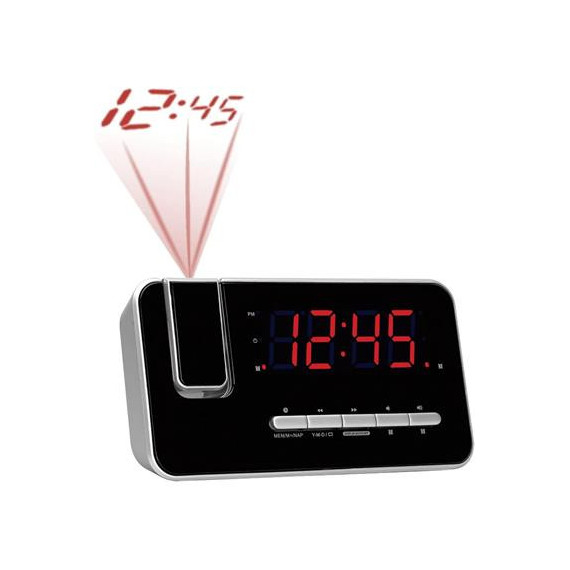 DENVER Radio Reloj Despertador CRP-618 con Proyeccion Techo, Doble Alarma Funcion Sleep
