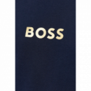 Camiseta Boss Azul Marina Logo Dorado  HUGO