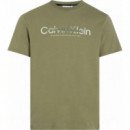 Bt-diffused Logo T-shirt Delta Green  CALVIN KLEIN