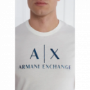 Camiseta ARMANI EXCHANGE Blanca Logo Engomado