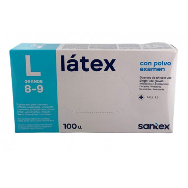 GUANTES LATEX NATURAL C/P SX01 T.L 100U