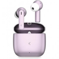 KSIX Auriculares Bluetooth METEOR Con Noise Cancel + Estuche de Carga Rosa BXTW10R