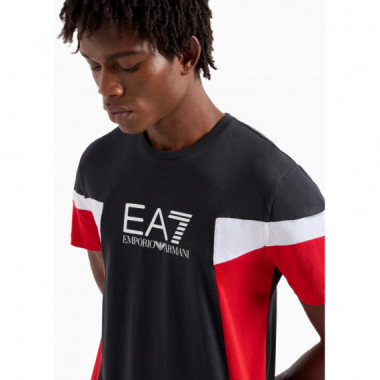 Camiseta con Cuello Redondo Summer Block de Algodón de EA7