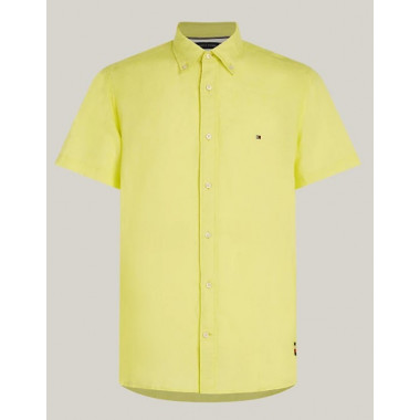 TOMMY HILFIGER - Pigment Dyed Linen Rf Shirt S/s - Zin - F|MW0MW35207/ZIN
