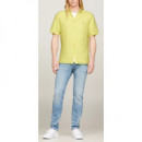 TOMMY HILFIGER - Pigment Dyed Linen Rf Shirt S/s - Zin - F|MW0MW35207/ZIN