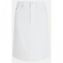 TOMMY HILFIGER - Dnm A-line Skirt Hw White - Ycf - F|WW0WW41341/YCF