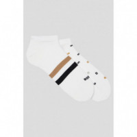 Pack de dos calcetines tobilleros con detalles característicos de Boss