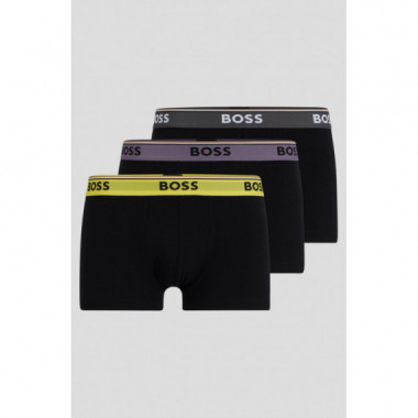 Paquete de Tres Calzoncillos en Algodón Elástico con Logo en la Cintura de Boss  HUGO BOSS