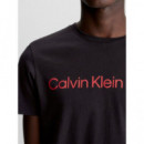 Camiseta CALVIN KLEIN Core Negra Logo Rojo