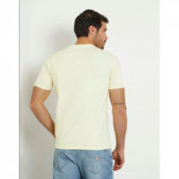 Camiseta Guess amarillo pastel logo frontal