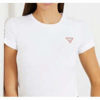 Camiseta Guess blanca logotipo triángulo