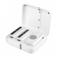 Mini Micrófono Inalámbrico Multifuncional Iray DW10A (2TX+1RX+ESTUCHE) Blanco  7RYMS