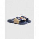 Mens Block Archive Poolslide Twilight Na  TOMMY HILFIGER