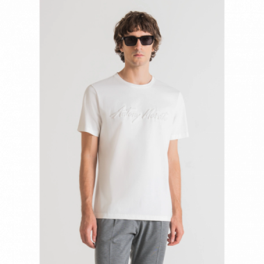T-shirt Regular Fit In Cotone  Crema  ANTONY MORATO