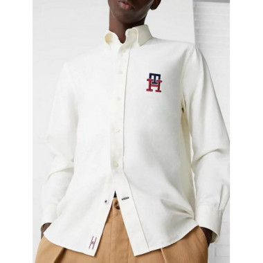 Monogram Oxford Rf Shirt Ivory White/bri  TOMMY HILFIGER