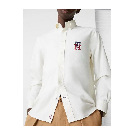 Monogram Oxford Rf Shirt Ivory White/bri  TOMMY HILFIGER