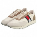 Tommy Jeans Leather Runner Ivory  TOMMY HILFIGER