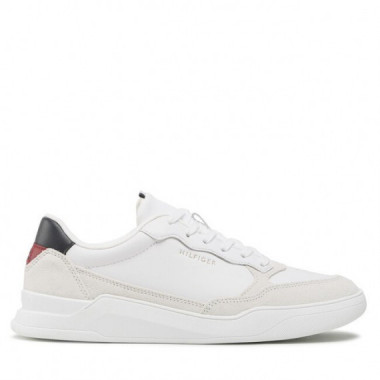 ELEVATED CUPSOLE LEATHER MIX WHITE