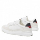 Elevated Cupsole Leather Mix White  TOMMY HILFIGER