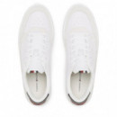 Elevated Cupsole Leather Mix White  TOMMY HILFIGER