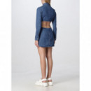 Tjw Cut Out Fitted Denim Dress Denim Med  TOMMY JEANS