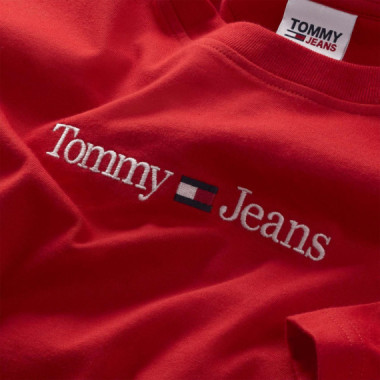 Tjm Classic Linear Logo Tee Deep Crimson  TOMMY JEANS