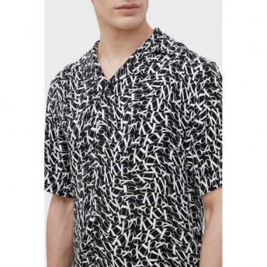 Resort Shirt-print Ck One Warped Monogra  CALVIN KLEIN