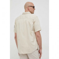 Linen Ss Shirt Classic Beige  CALVIN KLEIN